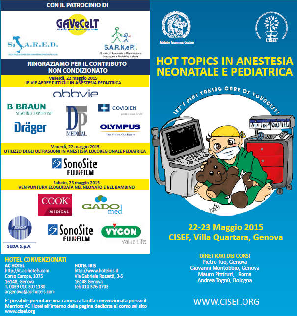 HOT TOPICS IN ANESTESIA NEONATALE E PEDIATRICA