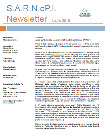 News Letters LUGLIO 2016